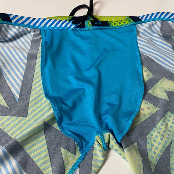 Vintage 90s Sporti Abstract Geometric Printed Jammer Swimsuit or Bike Shorts - Picture 8 of 11